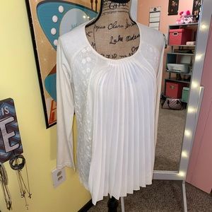 Pleated Front Beige Top
